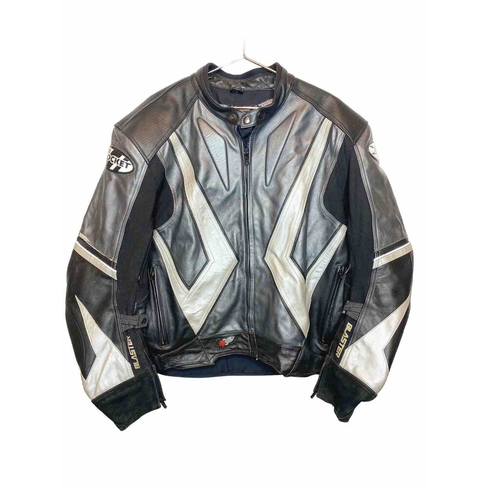 Joe Rocket Motorcycle Blaster Leather Jacket Padded Size 54 with Liner!❤️